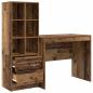 Preview: Schreibtisch mit Schubladen mit Regal 2 pcs Altholz