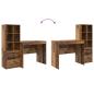 Preview: Schreibtisch mit Schubladen mit Regal 2 pcs Altholz