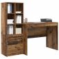 Preview: Schreibtisch mit Schubladen 2 pcs Altholz