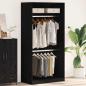 Preview: ARDEBO.de - Kleiderschrank Schwarz Eichen-Optik 100 x 50 x 200 cm