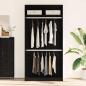 Preview: Kleiderschrank Schwarz Eichen-Optik 100 x 50 x 200 cm