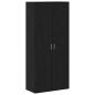 Preview: Hochschrank 80 x 39 x 178 cm Holzwerkstoff Schwarz Eichen-Optik