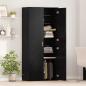 Preview: Hochschrank 80 x 39 x 178 cm Holzwerkstoff Schwarz Eichen-Optik