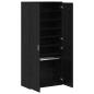 Preview: Hochschrank 80 x 39 x 178 cm Holzwerkstoff Schwarz Eichen-Optik