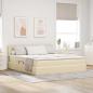Preview: ARDEBO.de - Aufbewahrungsbett mit Matratze Creme 180 x 200 cm Kunstleder