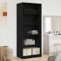 Preview: ARDEBO.de - Kleiderschrank Schwarz Eichen-Optik 80 x 50 x 200 cm