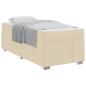 Preview: Bettrahmen mit Matratze Creme 120 x 190 cm Stoff