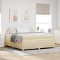 Preview: ARDEBO.de - Bettrahmen mit Matratze Creme 180 x 200 cm Stoff