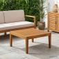 Preview: ARDEBO.de - Gartentisch Massivholz Akazie Natur 60 x 60 x 30 cm