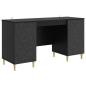 Preview: Schreibtisch Schwarz 142,5 x 50 x 75 cm Holzwerkstoff