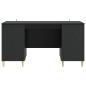Preview: Schreibtisch Schwarz 142,5 x 50 x 75 cm Holzwerkstoff