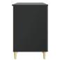 Preview: Schreibtisch Schwarz 142,5 x 50 x 75 cm Holzwerkstoff