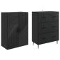 Preview: Schrankset 2 stk. 66 x 34,5 x 90 cm Holzwerkstoff Schwarz