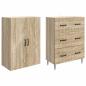 Preview: Schrankset 2 stk. 66 x 34,5 x 90 cm Holzwerkstoff Sonoma-Eiche