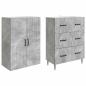 Preview: Schrankset 2 stk. 66 x 34,5 x 90 cm Holzwerkstoff Betongrau