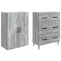 Preview: Schrankset 2 stk. 66 x 34,5 x 90 cm Holzwerkstoff Grau Sonoma