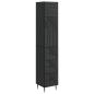 Preview: Schrankset 2 stk. 33 x 34,5 x 90 cm Holzwerkstoff Schwarz