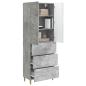 Preview: Schrankset 2 stk. 66 x 34,5 x 90 cm Holzwerkstoff Betongrau