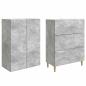 Preview: Schrankset 2 stk. 66 x 34,5 x 90 cm Holzwerkstoff Betongrau