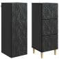Preview: Schrankset 2 stk. 33 x 34,5 x 90 cm Holzwerkstoff Schwarz
