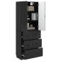 Preview: Schrankset 2 stk. 66 x 34,5 x 87 cm Holzwerkstoff Schwarz