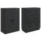 Preview: Schrankset 2 stk. 66 x 34,5 x 87 cm Holzwerkstoff Schwarz