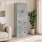 Preview: ARDEBO.de - Schrankset 2 stk. 66 x 34,5 x 87 cm Holzwerkstoff Betongrau
