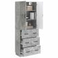 Preview: Schrankset 2 stk. 66 x 34,5 x 87 cm Holzwerkstoff Betongrau