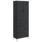Preview: Schrankset 2 stk. 66 x 34,5 x 90 cm Holzwerkstoff Schwarz