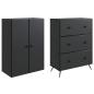 Preview: Schrankset 2 stk. 66 x 34,5 x 90 cm Holzwerkstoff Schwarz