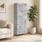 Preview: ARDEBO.de - Schrankset 2 stk. 66 x 34,5 x 90 cm Holzwerkstoff Betongrau