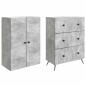 Preview: Schrankset 2 stk. 66 x 34,5 x 90 cm Holzwerkstoff Betongrau
