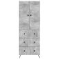 Preview: Schrankset 2 stk. 66 x 34,5 x 90 cm Holzwerkstoff Betongrau