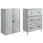 Preview: Schrankset 2 stk. 66 x 34,5 x 90 cm Holzwerkstoff Sonoma-Grau