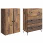 Preview: Schrankset 2 stk. 66 x 34,5 x 90 cm Holzwerkstoff Altholz