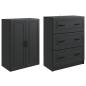Preview: Schrankset 2 stk. 66 x 34,5 x 87 cm Holzwerkstoff Schwarz