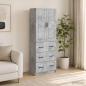 Preview: ARDEBO.de - Schrankset 2 stk. 66 x 34,5 x 87 cm Holzwerkstoff Betongrau