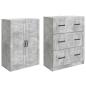 Preview: Schrankset 2 stk. 66 x 34,5 x 87 cm Holzwerkstoff Betongrau