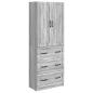 Preview: Schrankset 2 stk. 66 x 34,5 x 87 cm Holzwerkstoff Sonoma-Grau
