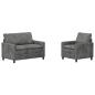 Preview: Sofa Set 2 stk. Hellgrau Polyester