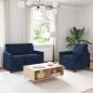 Preview: ARDEBO.de - Sofa Set 2 stk. Marineblau Polyester