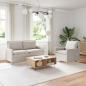 Preview: ARDEBO.de - Sofa Set 2 stk. Creme Polyester