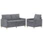 Preview: Sofa Set 2 stk. Hellgrau Polyester