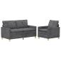 Preview: Sofa Set 2 stk. Dunkelgrau Polyester
