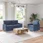 Preview: ARDEBO.de - Sofa Set 2 stk. Blau Polyester