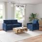 Preview: ARDEBO.de - Sofa Set 2 stk. Marineblau Polyester