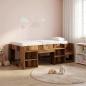 Preview: ARDEBO.de - Kinderbettgestell mit Stauraum Altholz 90 x 200 cm