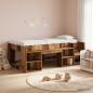Preview: ARDEBO.de - Kinderbettgestell mit Stauraum Altholz 98,5 x 200 cm