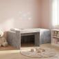 Preview: ARDEBO.de - Hochbett mit Schreibtisch für Kinder Betongrau 75 x 190 cm