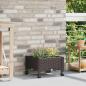 Preview: ARDEBO.de - Gartenpflanzer mit Rädern Braun 40 x 40 x 29 cm PP